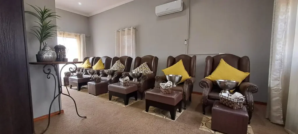 The pedicure area at D’Vida Spa’s 2022 hotel location.